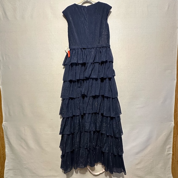 NWOT Ieena for Mac Duggal Tiered Skirt Shimmer Dress - size 10 - Picture 4 of 6